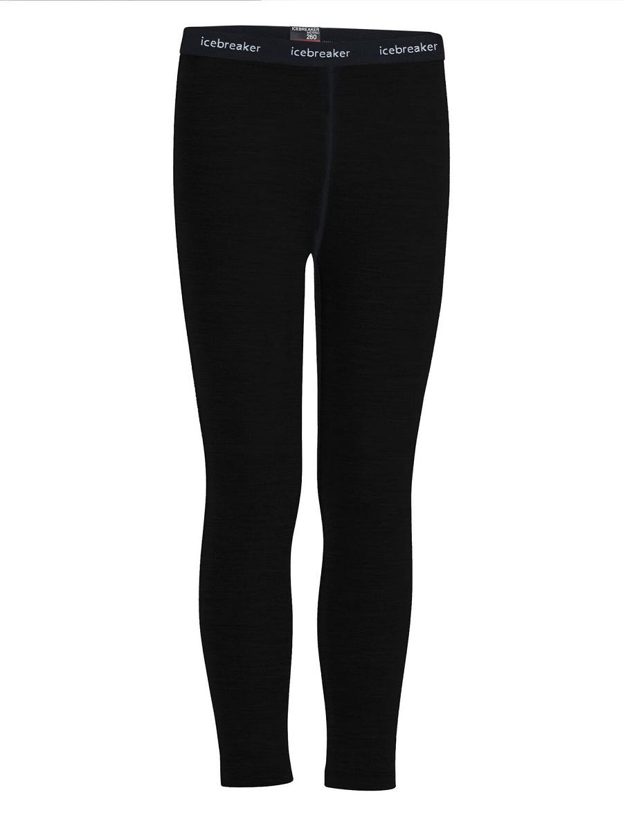 Kids\' Icebreaker Merino 260 Tech Thermal Leggings Black | CA 1009XYUF